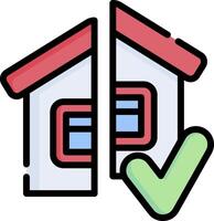 A house with a tick and a check mark vector