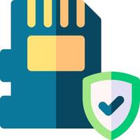 A small card with a shield and a check mark vector