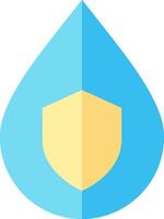 A blue drop with a yellow shield on it vector