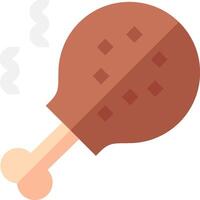 A chicken leg on a stick with smoke coming out of it vector