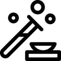 A black and white image of a test tube and a bowl vector