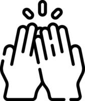 Two hands clapping together on a white background vector
