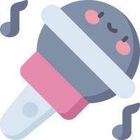 A microphone with music notes and a smiley face vector