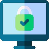 A computer screen with a padlock icon vector