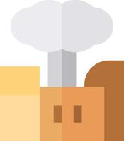 A cartoon of a factory with smoke coming out of it vector