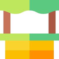 A colorful tree with a green roof and a yellow and orange tree vector