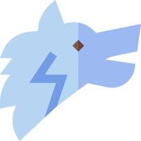 A blue wolf head with a lightning bolt on it vector