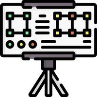 A white board with a tripod and a projector vector
