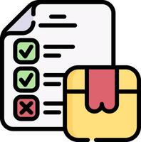 A box with a check mark and a paper vector