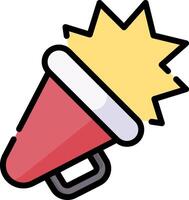 A red megaphone with a yellow star on top vector