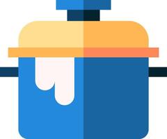A blue pot with a yellow lid and handle vector