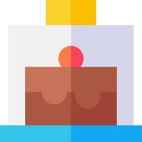 A cake with a red dot on top of it vector
