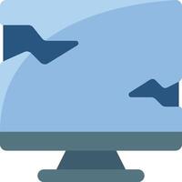 A computer monitor with a broken screen vector