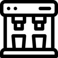 A black and white icon of a refrigerator vector
