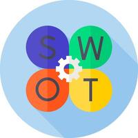 Swot logo with colorful gears and gears vector