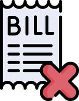 Bill with x mark vector