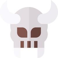 A skull with horns and a white face vector