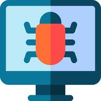 A computer screen with a bug on it vector