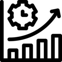 A graph with a clock and a gear vector