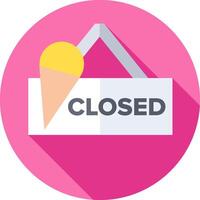 A closed sign with an ice cream cone on it vector