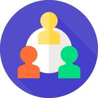 A flat icon of people with a long shadow vector