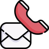 A phone and an envelope icon vector
