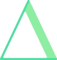 A green triangle with a white background vector