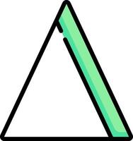 A triangle with a green line on it vector