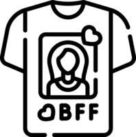 A t - shirt with the words bff on it vector