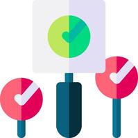 A green check mark and three lollipops vector