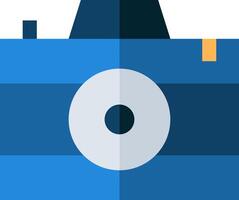 A blue camera with a white background vector