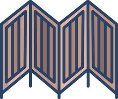 A wooden partition with three panels vector