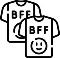 Two shirts with the words bff on them vector