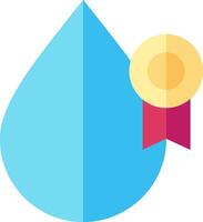A water drop with a ribbon and a medal vector