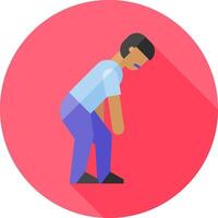 A man bending over to pick something up vector