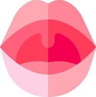 A pink open mouth with a red tongue vector