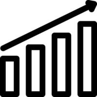 A graph bar with a downward arrow vector