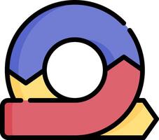 A colorful logo with a graph and arrow vector