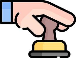 Hand with a bell icon on a white background vector
