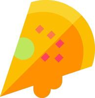 A slice of pizza with a green dot on it vector