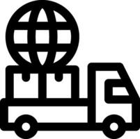 A truck with a globe on top of it vector