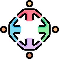 People in a circle with a circle around them vector