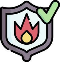 Fireproof shield icon vector