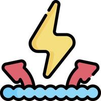 A lightning bolt with two hands and a water drop vector