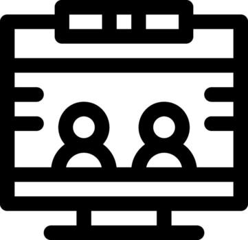 A computer screen with two people on it vector