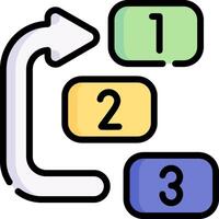 A cartoon illustration of a number and a number two vector