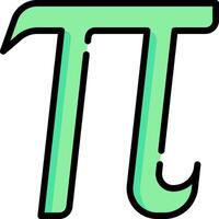 The symbol for pi is shown in green vector