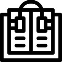 A black and white icon of a briefcase vector