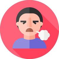 A man with a cold is blowing a cloud vector
