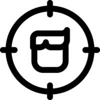A black and white logo of a bottle in a crosshairs vector